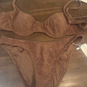 Somerfield Chocolate Textured Bikini Set